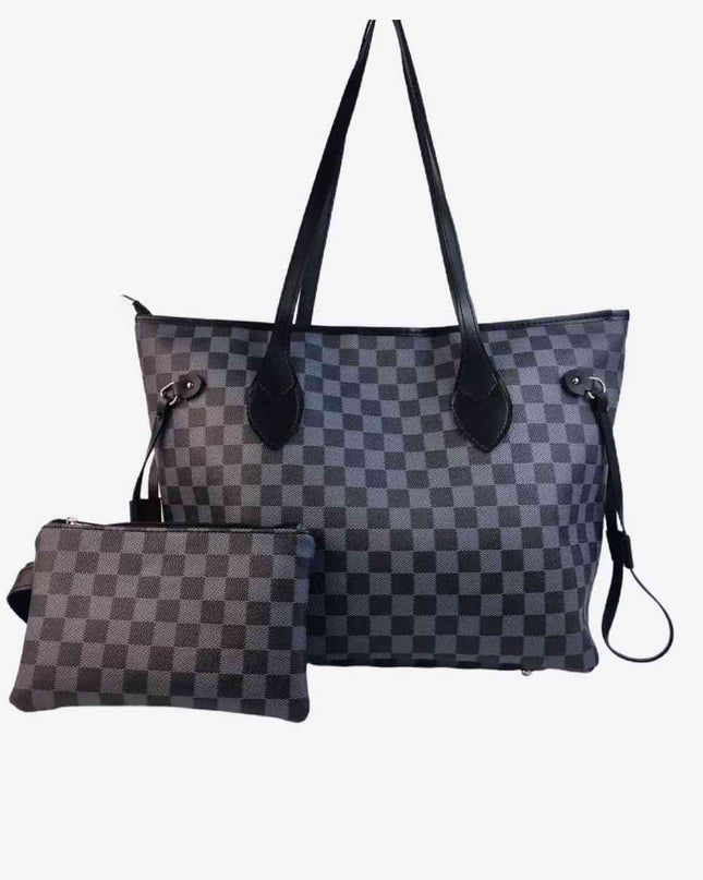 Checkered PVC Two-Piece Bag Set