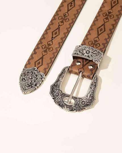 Patterned PU Leather Belt