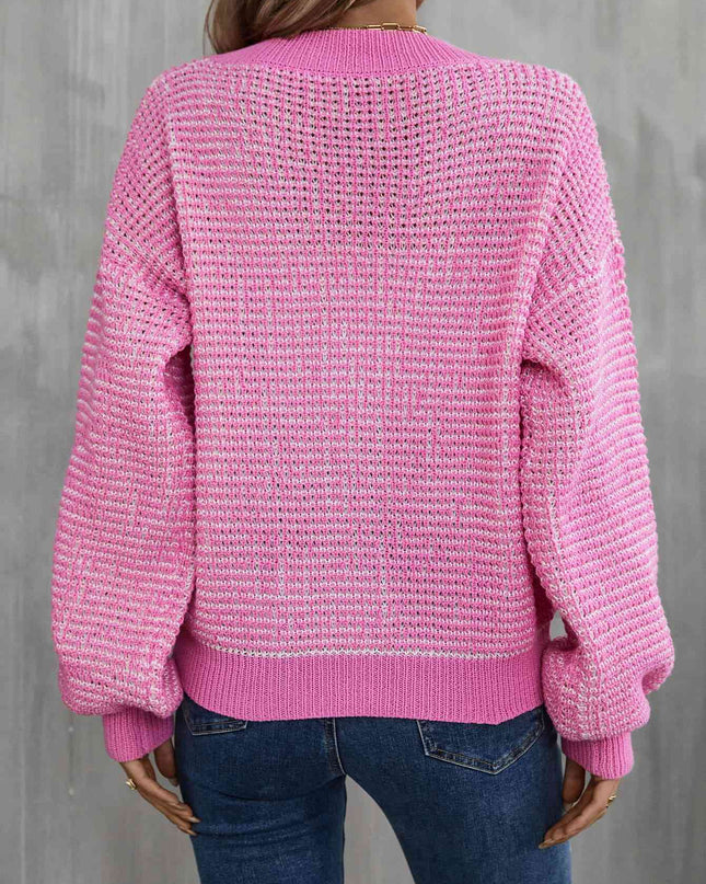 V-Neck Dropped Shoulder Cardigan