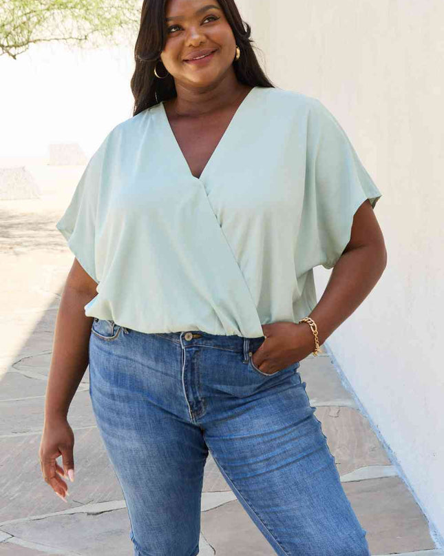 HEYSON On The Daily Full Size Surplice Bodysuit
