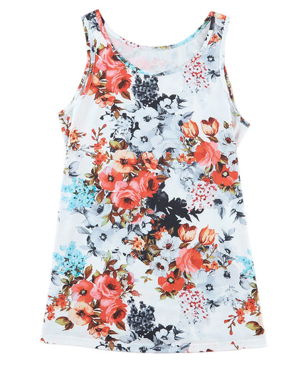 Floral Round Neck Tank