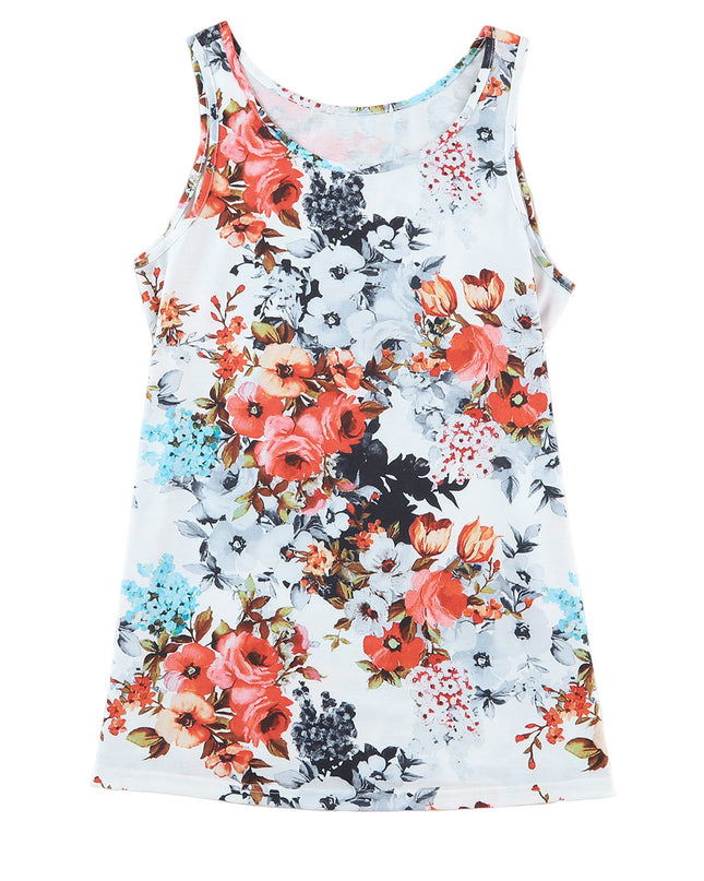 Floral Round Neck Tank