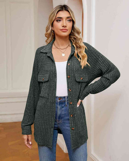 Button Down Collared Shacket