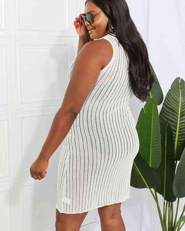 Openwork Johnny Collar Cover Up Dress