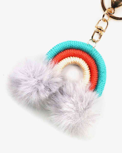 Assorted 4-Pack Rainbow Pom Pom Keychain