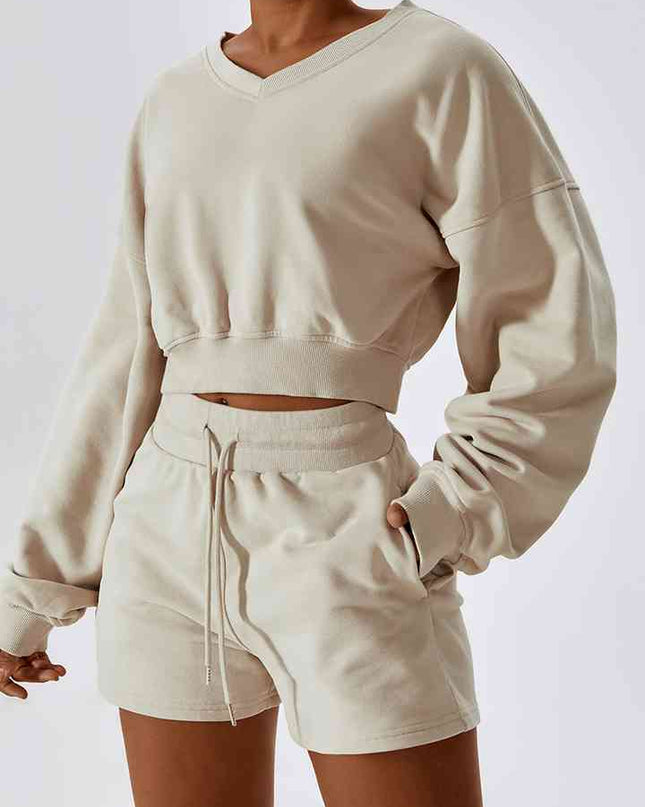 Drawstring Smocked Waist Sports Shorts