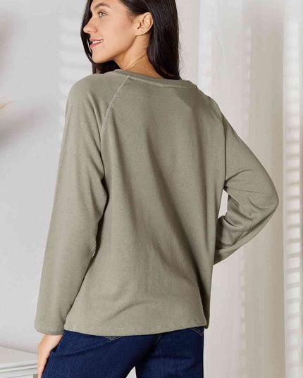 Culture Code  Full Size V-Neck Long Sleeve T-Shirt