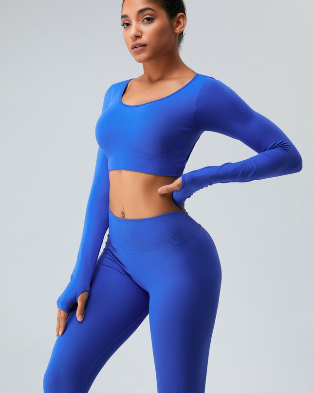 Cutout Round Neck Long Sleeve Active T-Shirt