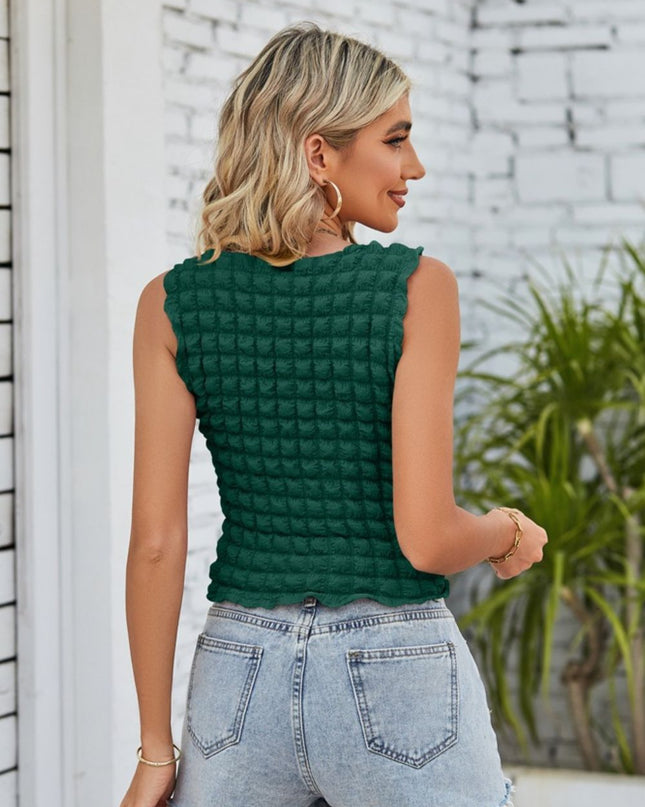 Textured Round Neck Tank