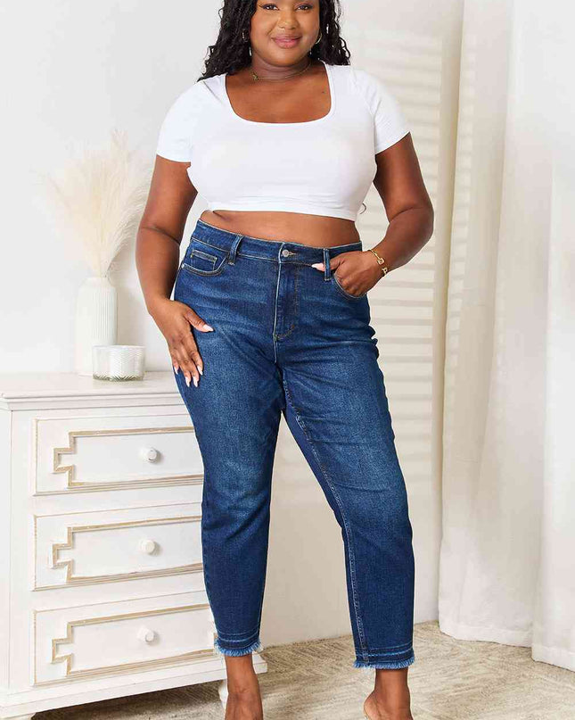 Judy Blue Full Size High Waist Released Hem Slit Jeans