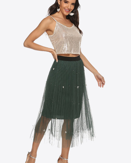 Sequin Cropped Cami