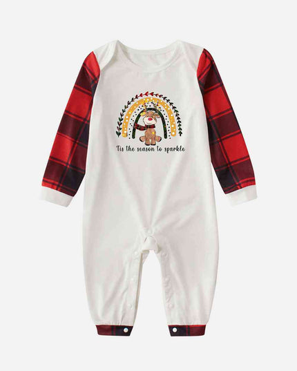 Graphic Plaid Long Sleeve Jumpsuit