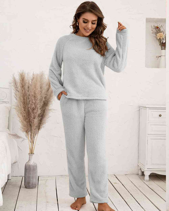Teddy Long Sleeve Top and Pants Lounge Set