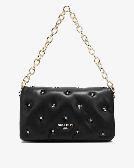 Nicole Lee USA Diamond Flower Messenger Crossbody Bag