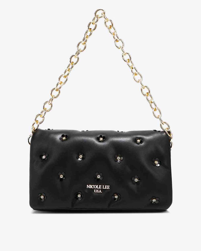 Nicole Lee USA Diamond Flower Messenger Crossbody Bag