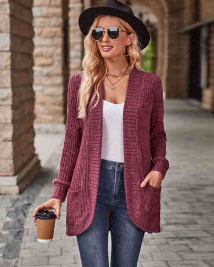 Open Front Cardigan with Pockets