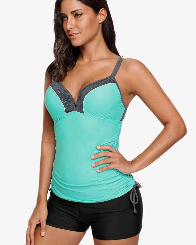 Contrast Sweetheart Neck Swim Cami
