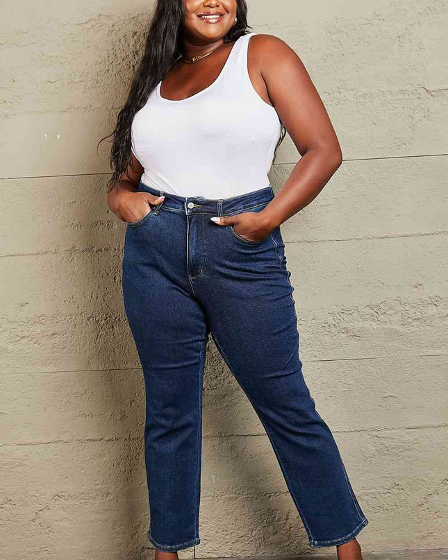 Judy Blue Kailee Full Size Tummy Control High Waisted Straight Jeans