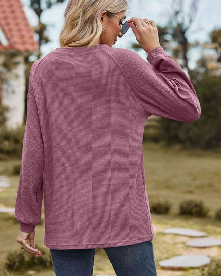 Round Neck Raglan Sleeve Sweatshirt