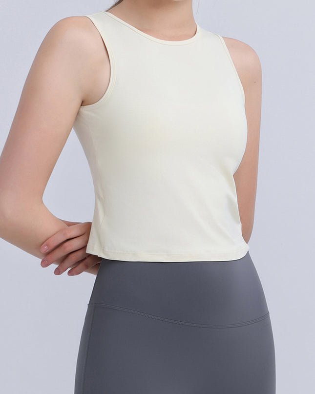 Round Neck Sleeveless Sports Tank Top