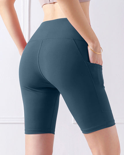 Pocketed High Waist Active Shorts