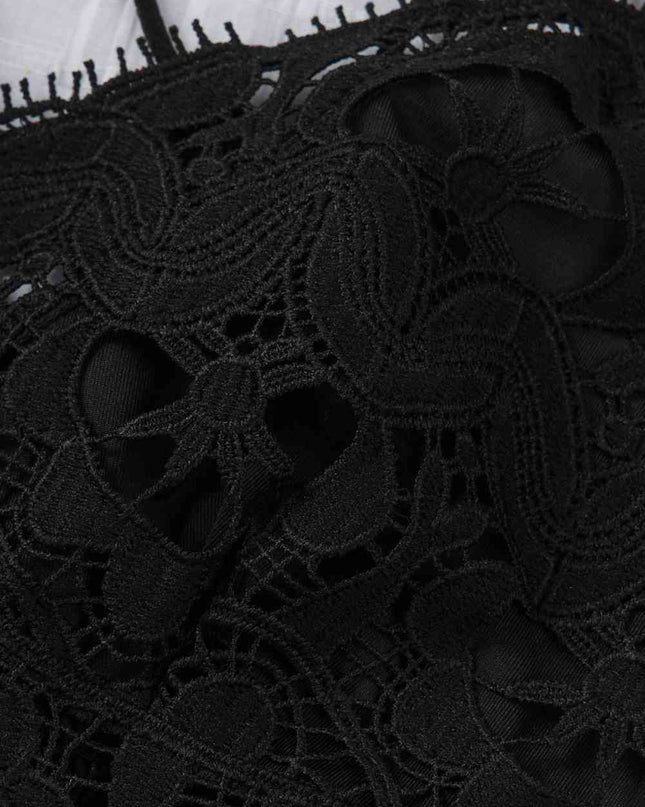 Smocked Eyelash Trim Lace Bralette
