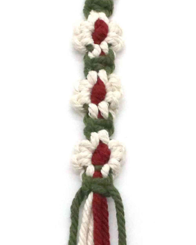 Assorted 4-Pack Hand-Woven Flower Keychain