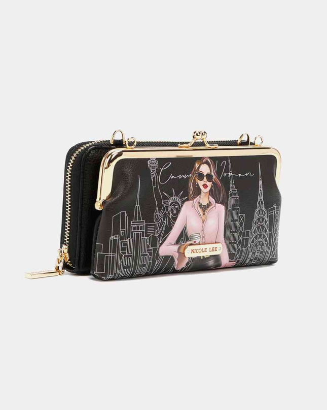 Nicole Lee USA Signature Kiss Lock Crossbody Wallet