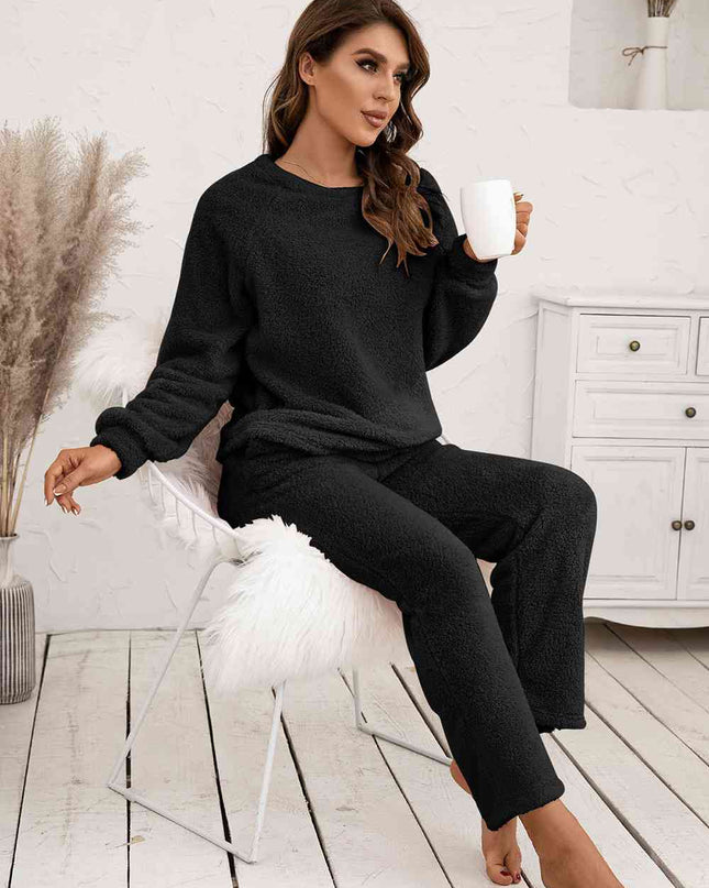 Teddy Long Sleeve Top and Pants Lounge Set