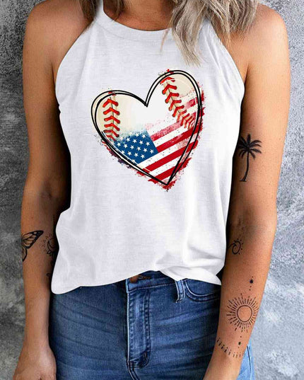 US Flag Heart Graphic Tank