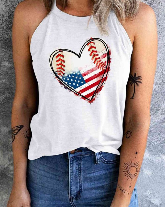 US Flag Heart Graphic Tank