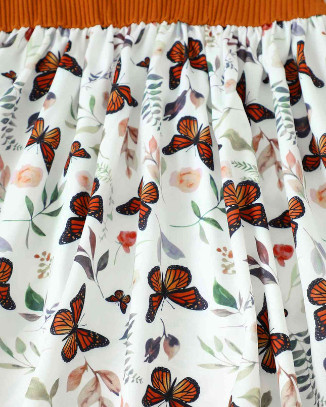 Butterfly Print Bow Detail Dress