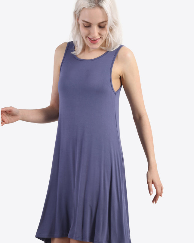 Cutout Scoop Neck Sleeveless Dress with Pockets