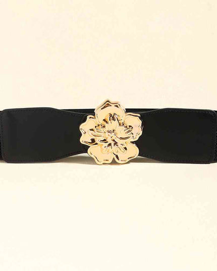 Flower Alloy Buckle Elastic Belt