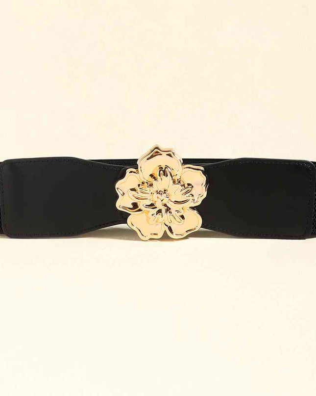 Flower Alloy Buckle Elastic Belt