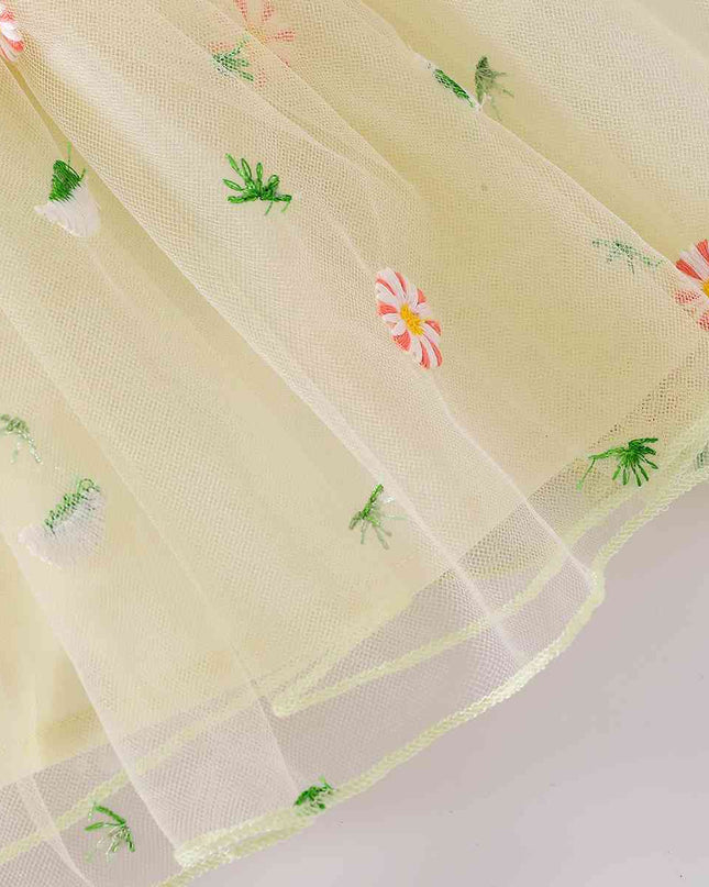 Embroidered Spaghetti Strap V-Neck Dress