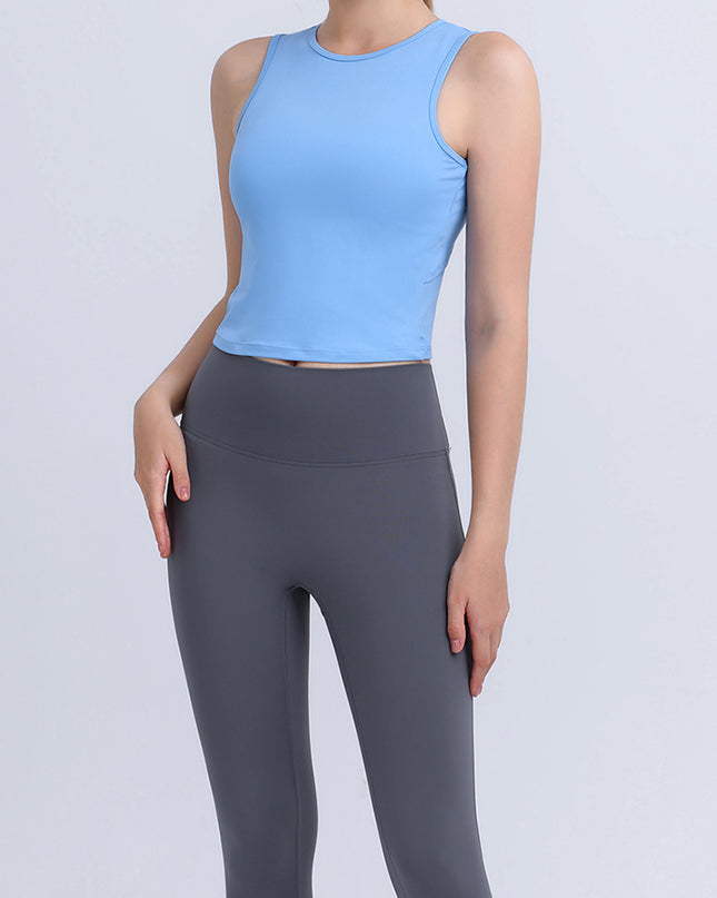 Round Neck Sleeveless Sports Tank Top