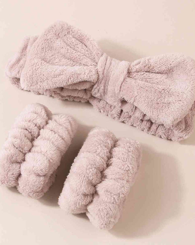 Face Wash Wristband and Bow Headband
