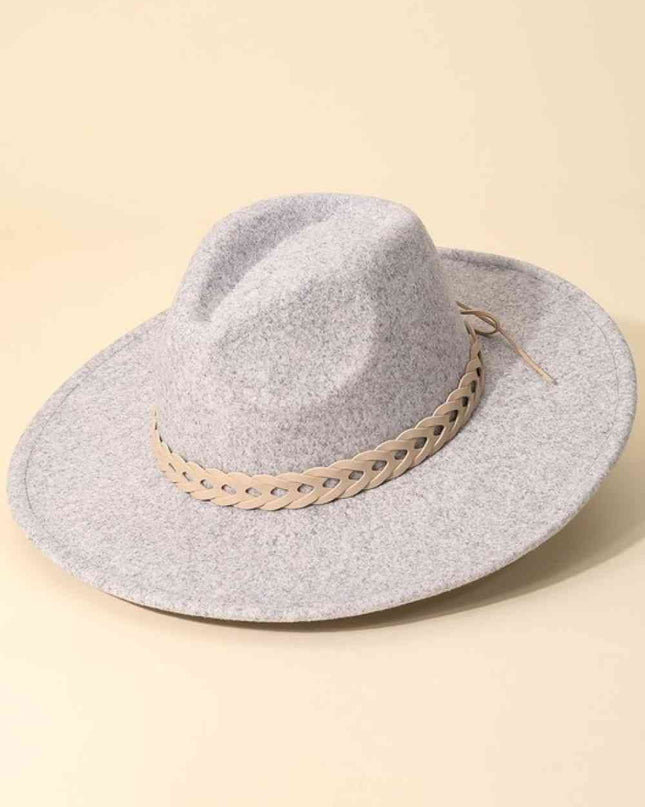 Fame Woven Together Braided Strap Fedora