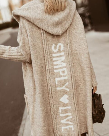 Full Size SIMPLY LIVE Hooded Cardigan