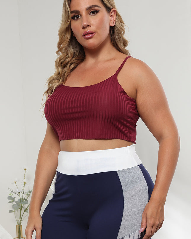 Plus Size Ribbed Spaghetti StrapTop