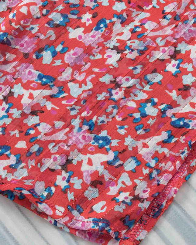 Printed V-Neck Tunic Blouse