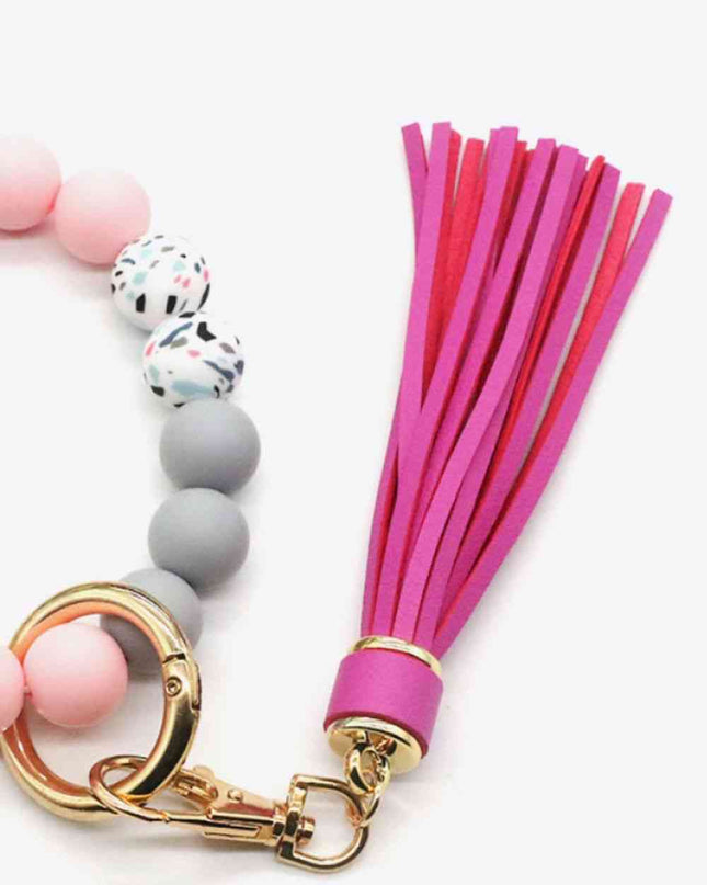 Assorted 2-Pack Multicolored Beaded Tassel Keychain