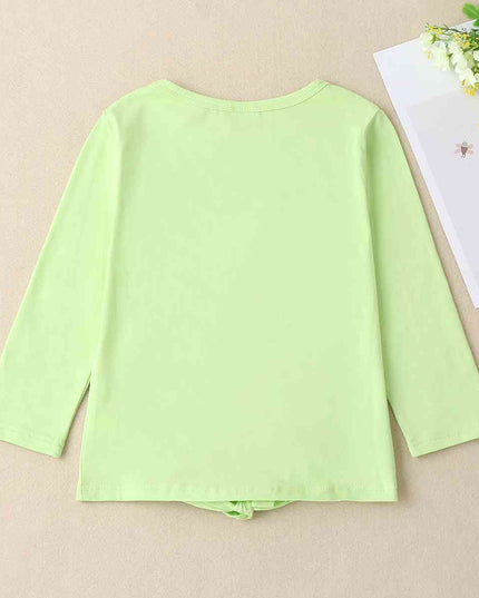 Round Neck Butterfly Graphic Long Sleeve T-Shirt