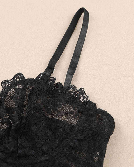 Lace-Up Lace Bralette