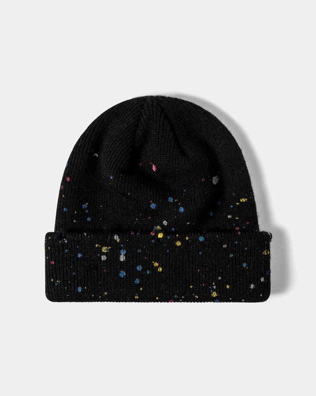 Confetti Rib-Knit Cuff Beanie
