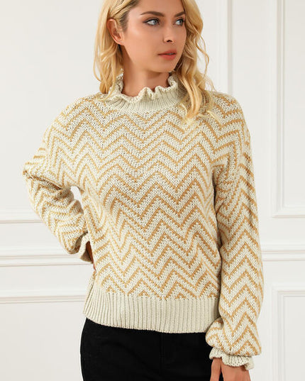 Mock Neck Drop Shoulder Sweater