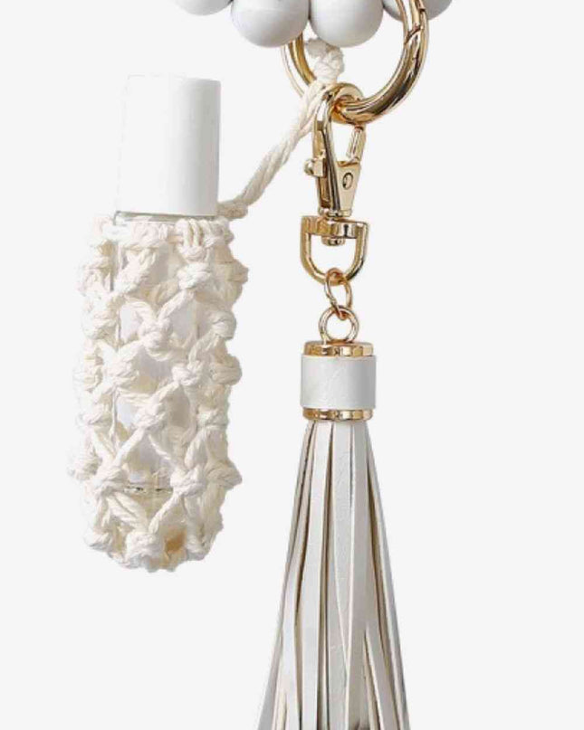 Evil Eye Beaded Keychain with Tassel