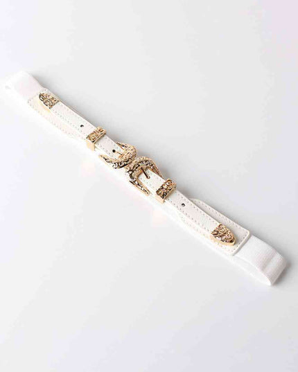 Double Buckle PU Leather Belt