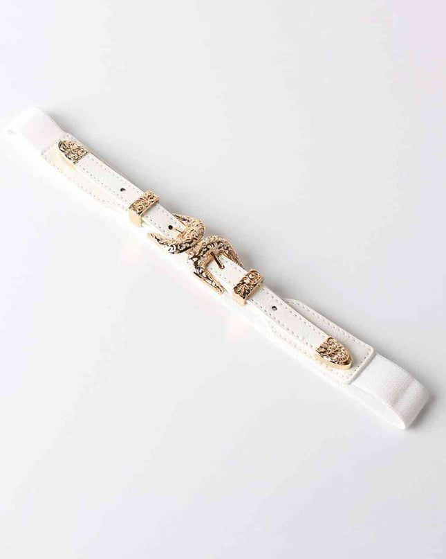 Double Buckle PU Leather Belt